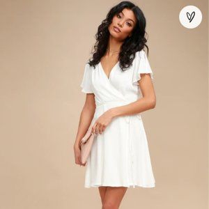 Lulu's NWT Harbor Point White Wrap Dress Size S